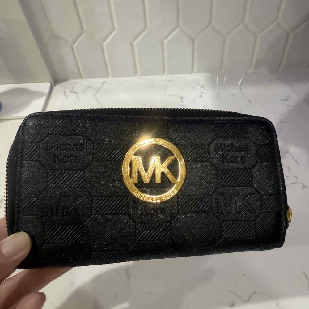 Black/Gold Long Wallet
